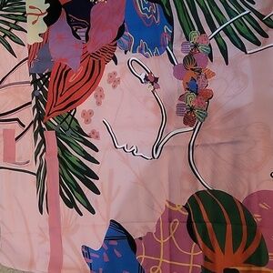 Sassy Jones silk blend scarf(silhouette of a face)